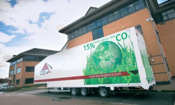 Lower carbon emissions: Thanks to longer trailers on roads fewer journeys are necessary for the same volume of goods. (Photo: Ceva Showfreight (UK))
