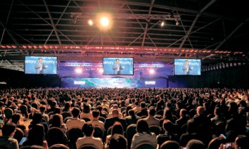 Volles Haus vor der Pandemie: Anfang November findet wieder das weltweit größte FinTech Festival in der Singapore Expo statt. (Photo: Constellar)