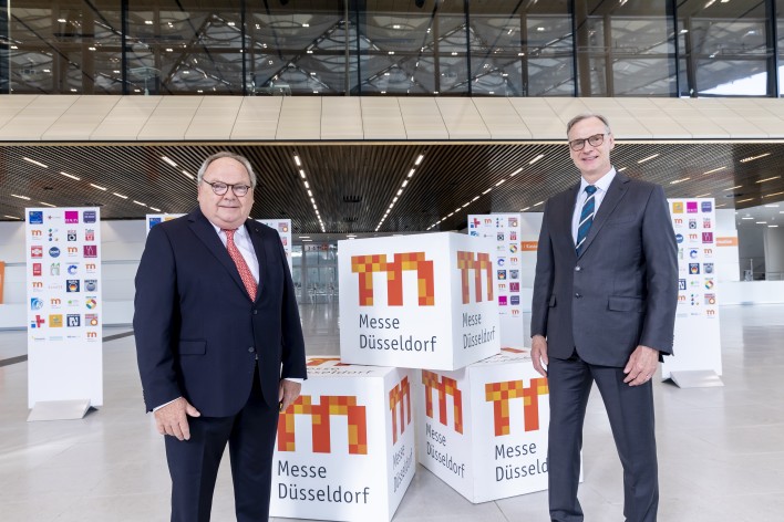 Werner Matthias Dornscheidt (l.) und Wolfram Diener (Foto: Messe Düsseldorf).
