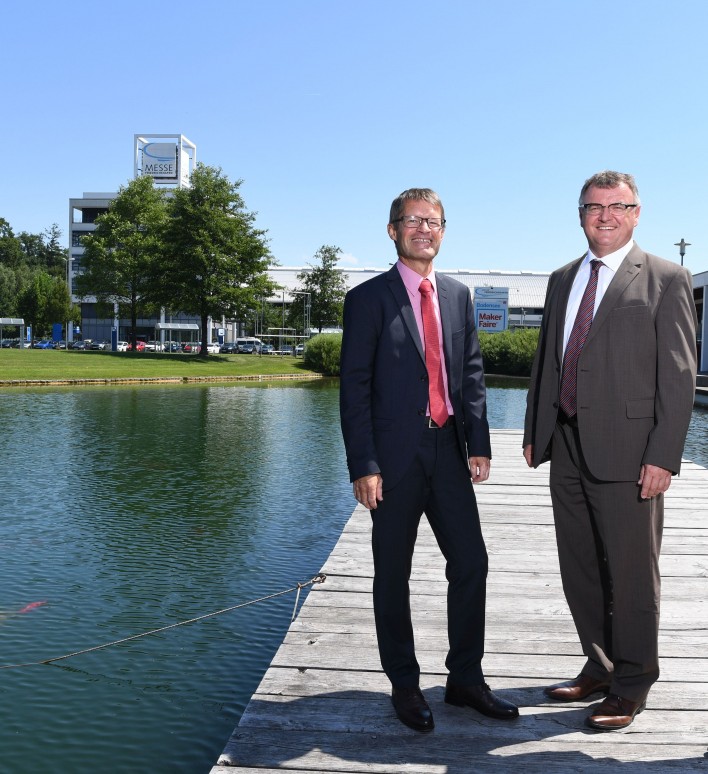 Klaus Wellmann und Friedrichshafens OB Andreas Brand.